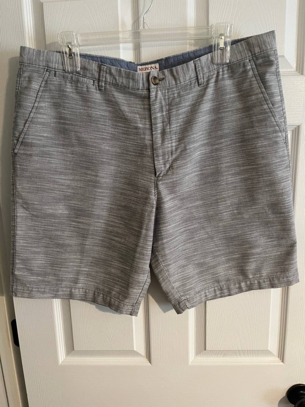 MERONA Light Gray Flat Front Men’s Shorts - Picture 2 of 14